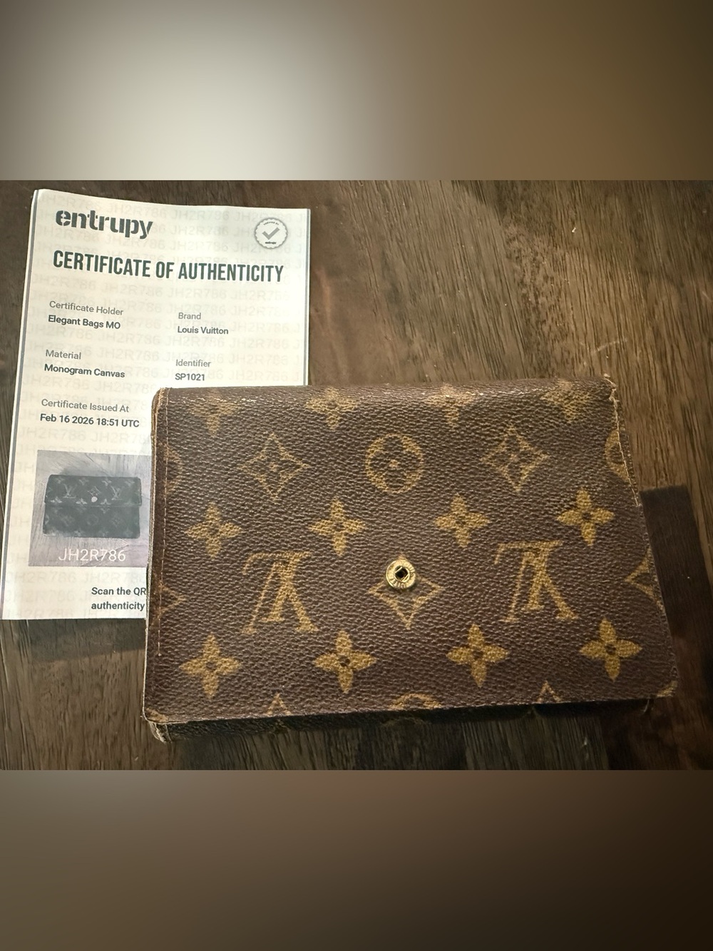 Louis Vuitton Brown Monogram Canvas Snap Wallet